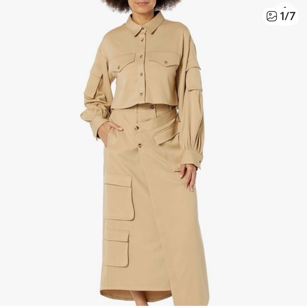 The Drop Karenbritchick Travertine Long Asym Cargo skirt - Picture 2 of 9